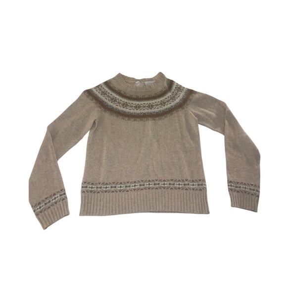 Liz Claiborne Angora Blend Sweater Vintage Fair Isle style Size Small - Picture 1 of 3